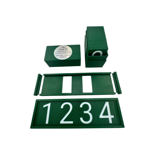 Sign Number Holder (Green Holder with Green + White Numbers)
