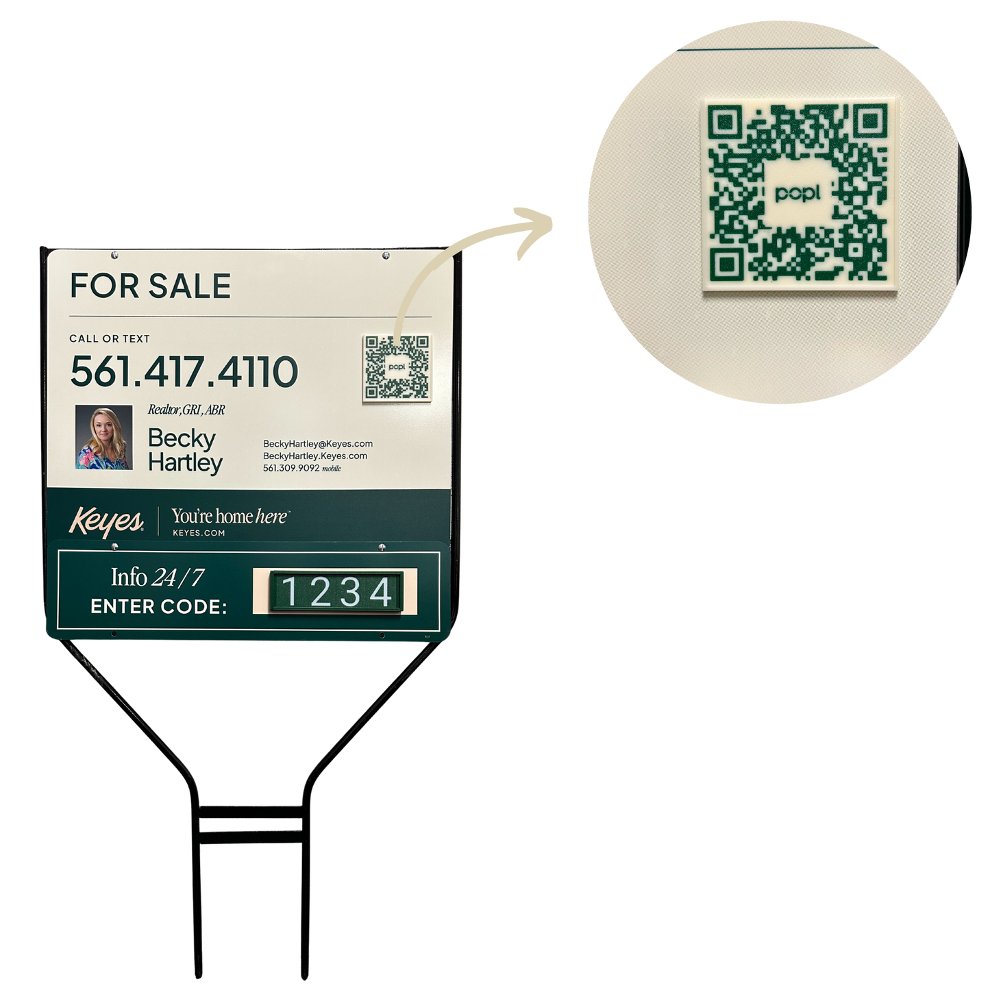 QR Code Holder Add-On - Additional QR Code Holders in Green (2 Pack)
