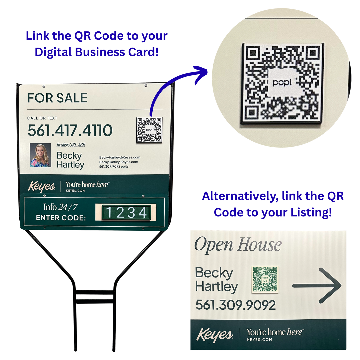 QR Code Kit - Complete with 2 Holders Black in Color and 2 QR Codes