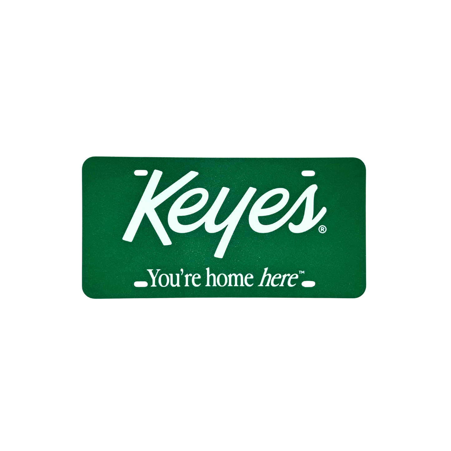 Front License Plate - Keyes (You're Home Here) White Colored Text