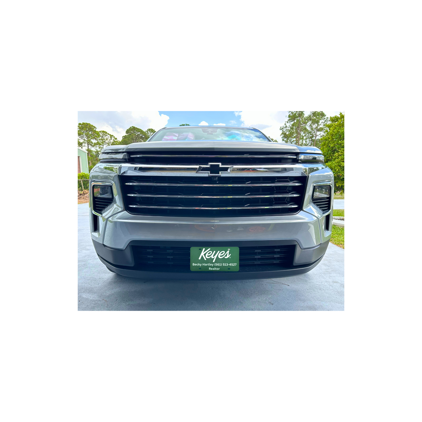 Customized License Plate - 'Keyes' Logo with 2 Customizable Lines (Green with White Text/Numbers)