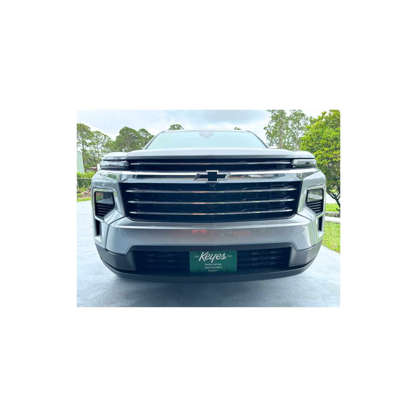 Customized License Plate - 'The Keyes Co.' Logo with 3 Customizable Lines (Green with Natural Text/Numbers)